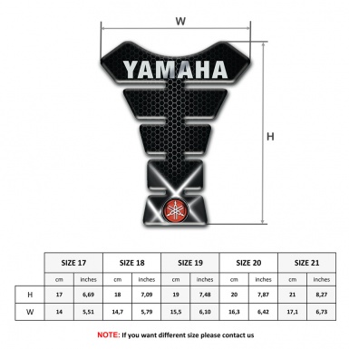 Yamaha Tank Guard Pads White Lights Design Grey Logo Inscription 