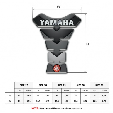 Yamaha Tank Pad Protector V Shape Grey Details Base Small Logo 