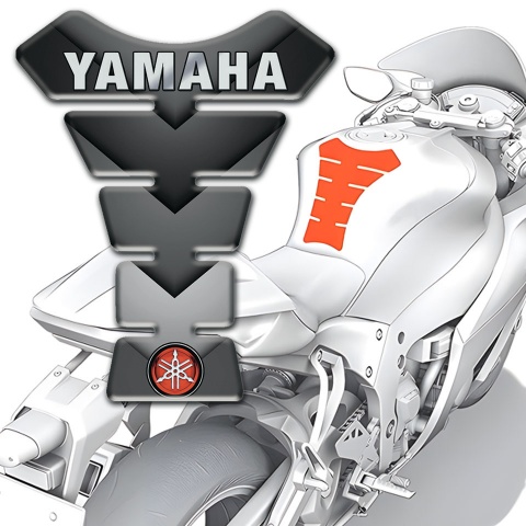 Yamaha Tank Pad Protector V Shape Grey Details Base Small Logo 