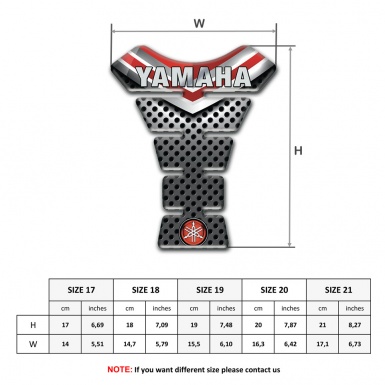 Yamaha Tank Pad Motorbike High-Quality Silicone Sticker with Gray Logo Inscription