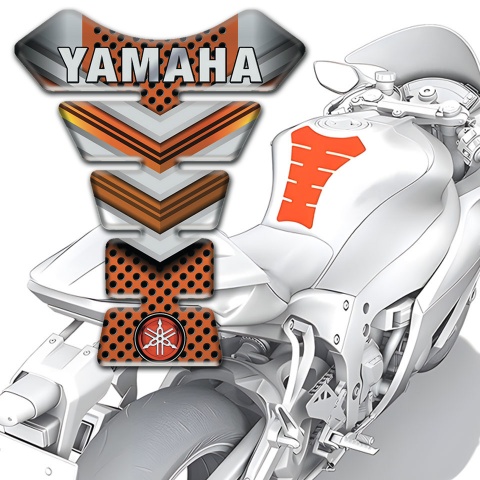 Yamaha Tank Guard Pads Copper Gray Style Base Logo Inscription Design 