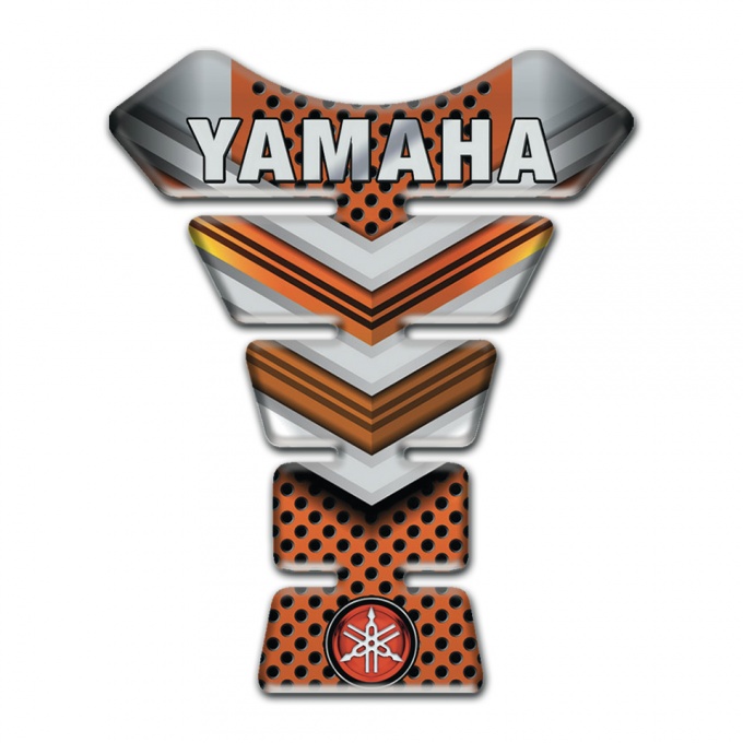 Yamaha Tank Guard Pads Copper Gray Style Base Logo Inscription Design 
