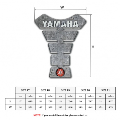 Yamaha Tank Pad Protector Stone Effect Model and Logo Inscription 