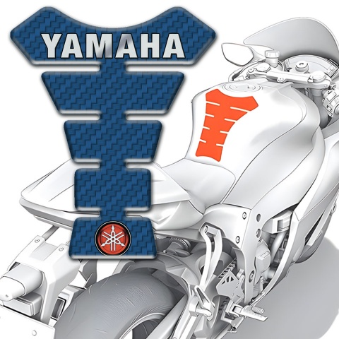 Yamaha Tank Pad Motorbike Navy Blue Carbon 