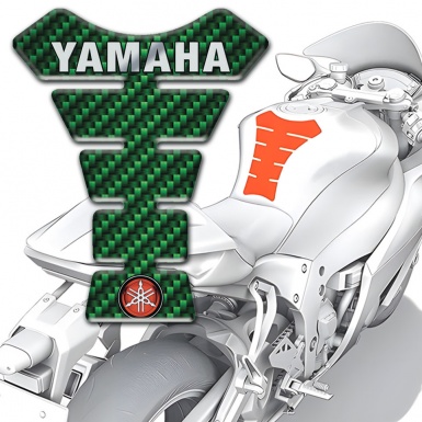 Yamaha Tank Pad Protector Green Carbon Model 
