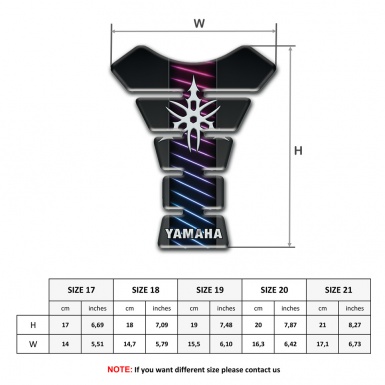 Yamaha Tank Pad Motorbike Neon Lines Design bade White Logo 