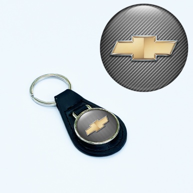 Chevrolet Schlusselbund aus Leder Kohlenstoff Gold Design 