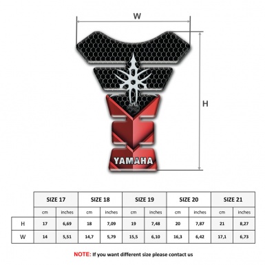 Yamaha Tank Guard Pads Red Black Base White Logo 
