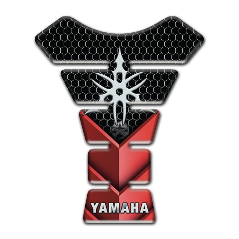 Yamaha Tank Guard Pads Red Black Base White Logo 