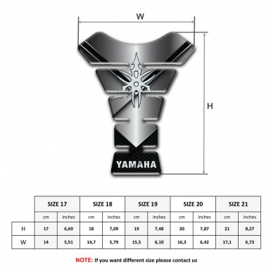 Yamaha Tank Pad Motorbike Metallic with Black Base White Logo 