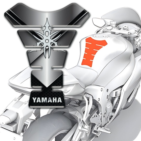 Yamaha Tank Pad Motorbike Metallic with Black Base White Logo 