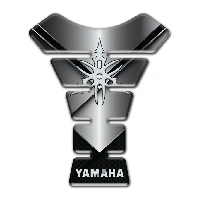 Yamaha Tank Pad Motorbike Metallic with Black Base White Logo 