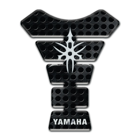 Yamaha Tank Protector Black Perforated base White Logo 