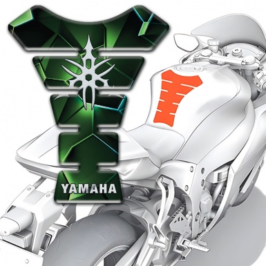 Yamaha Tank Pad Protector Green Nuance base White Logo 