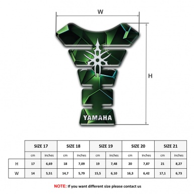Yamaha Tank Pad Protector Green Nuance base White Logo 