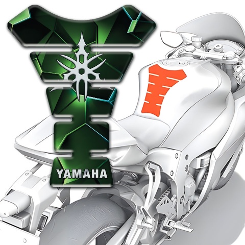 Yamaha Tank Pad Protector Green Nuance base White Logo 