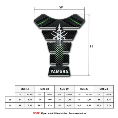 Yamaha Tank Guard Pads Green Shadow Design and Stylish Logo 