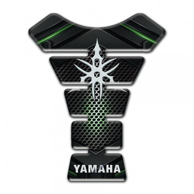 Yamaha Tank Guard Pads Green Shadow Design and Stylish Logo 