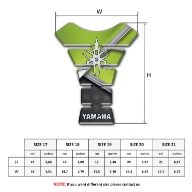 Yamaha Tank Pad Motorbike Green Black Base Stylish Logo