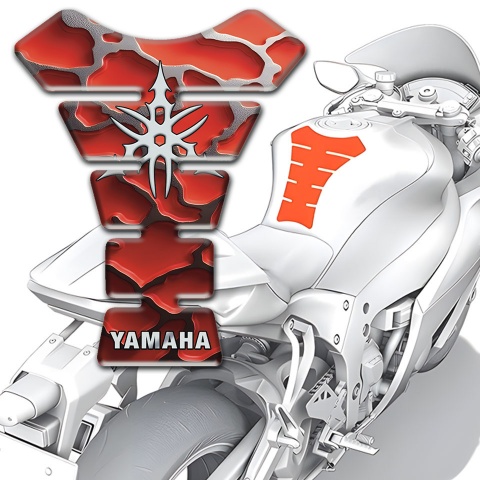 Yamaha Tank Pad Protector Red Parts Base White Logo 