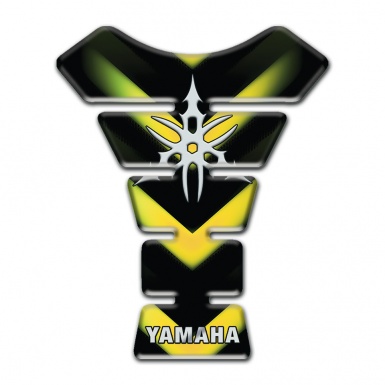 Yamaha Tank Fuse Yellow Green V Shape Details Base White Logo 