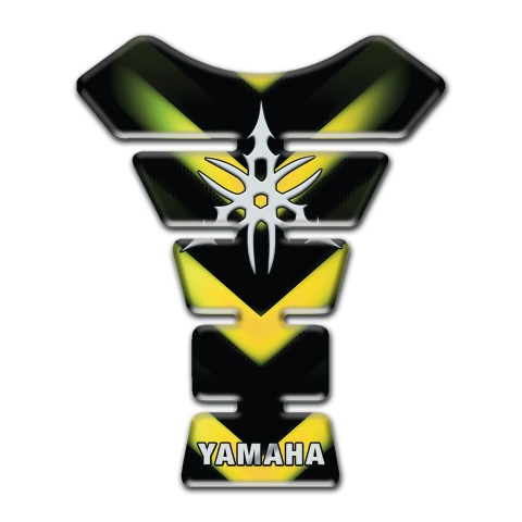 Yamaha Tank Fuse Yellow Green V Shape Details Base White Logo 