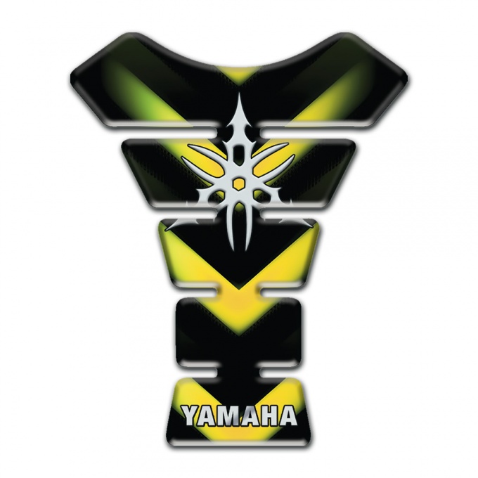 Yamaha Tank Fuse Yellow Green V Shape Details Base White Logo 