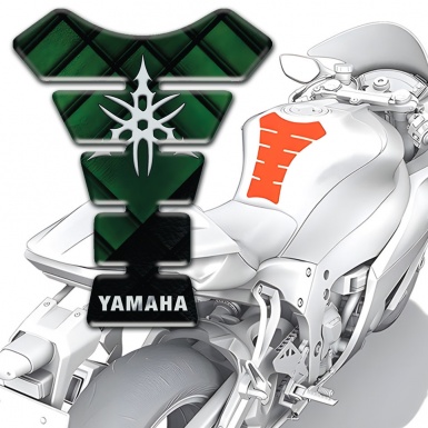 Yamaha Tank Protector Dark Green and Black Print White Logo 