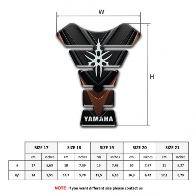 Yamaha Tank Guard Pads Black Brown Base White Logo 