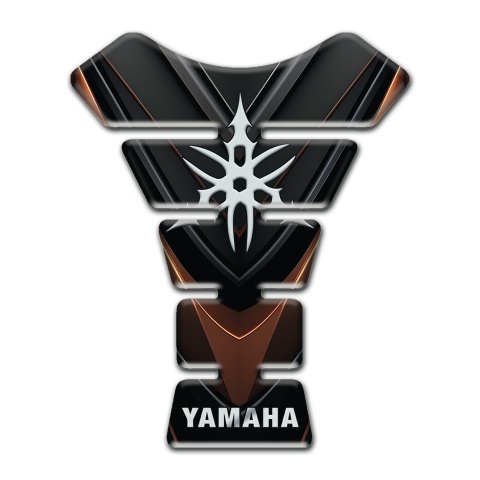 Yamaha Tank Guard Pads Black Brown Base White Logo 