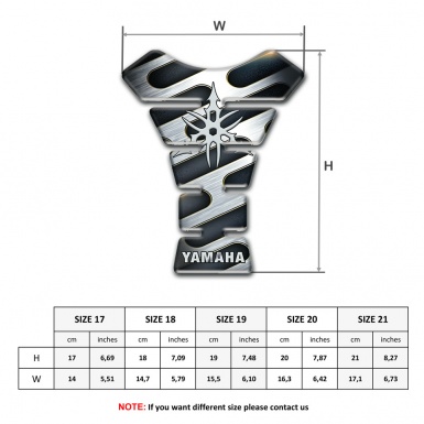 Yamaha Tank Guard Pads Metal Elements Style White logo 