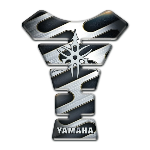Yamaha Tank Guard Pads Metal Elements Style White logo 