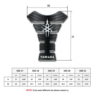 Yamaha Tank Pad Motorbike Rubber Effect base and White Logo 