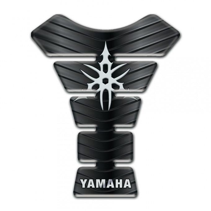 Yamaha Tank Pad Motorbike Rubber Effect base and White Logo 