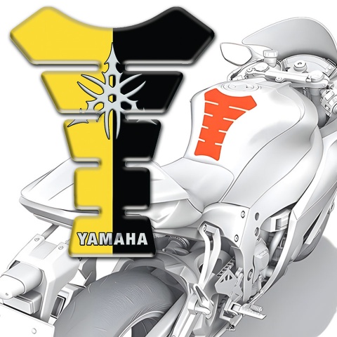 Yamaha Tank Guard Pads Yellow Black halves Design 
