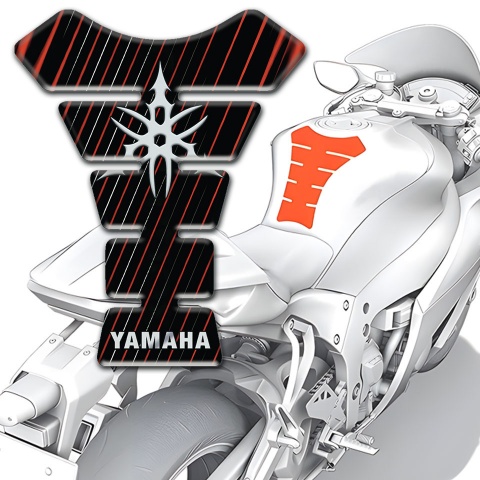 Yamaha Tank Pad Protector Black with Thin Lines Style 