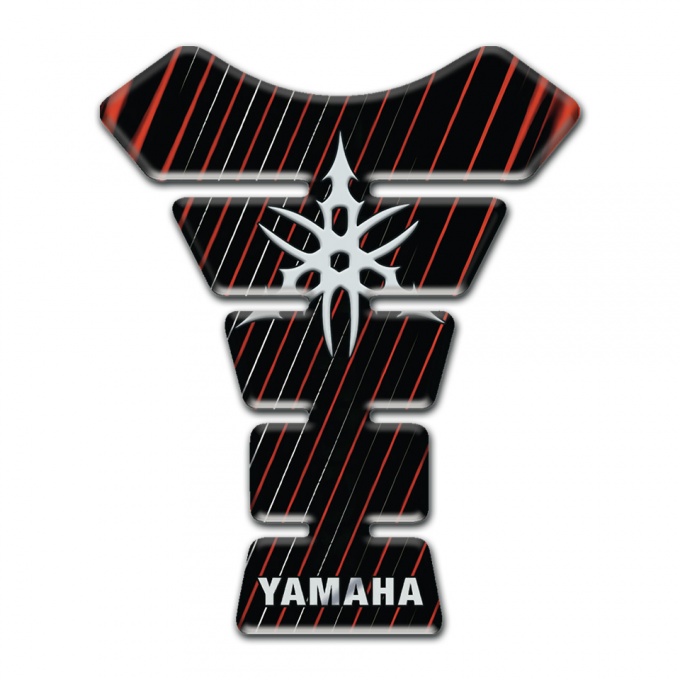 Yamaha Tank Pad Protector Black with Thin Lines Style 