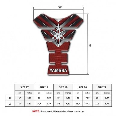 Yamaha Tank Pad Motorbike Red Base with Nikel V Shape Decoration 