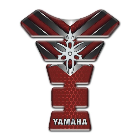 Yamaha Tank Pad Motorbike Red Base with Nikel V Shape Decoration 
