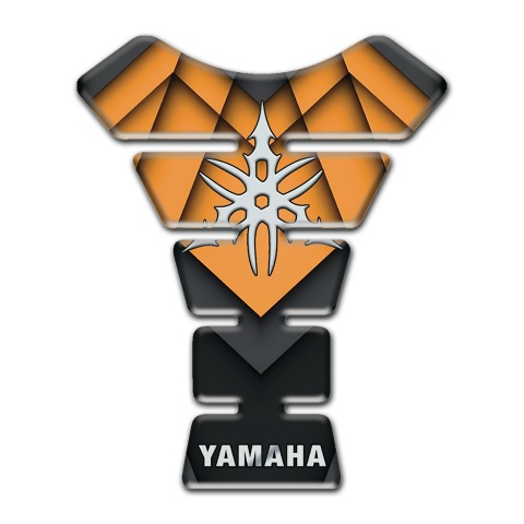 Yamaha Tank Pad Motorbike Orange Details High-Quality Silicone Sticker 