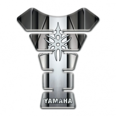 Yamaha Tank Pad Motorbike Metall Effect background White Logo 
