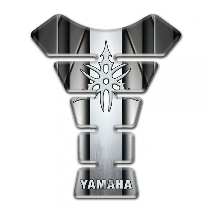 Yamaha Tank Pad Motorbike Metall Effect background White Logo 