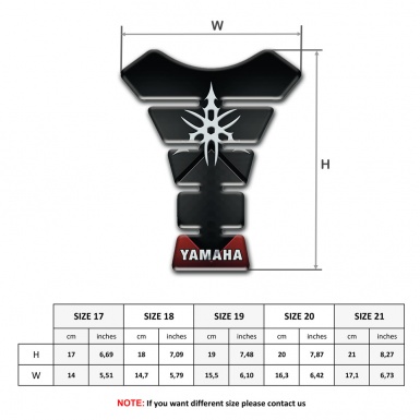 Yamaha Tank Guard Pads dark Stylish base White logo 