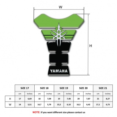 Yamaha Tank Pad Motorbike Green Black print White logo 