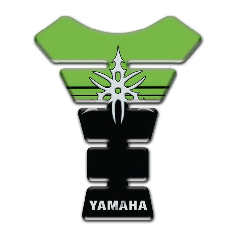 Yamaha Tank Pad Motorbike Green Black print White logo 