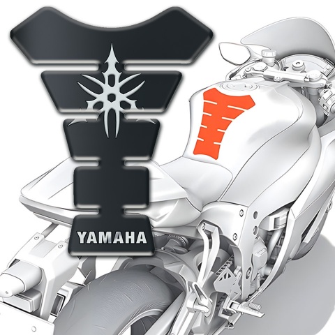 Yamaha  Tank Protector Graphite Effect Base White Logo 
