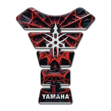 Yamaha Tank Fuse Red Spider Web with 3D Design 