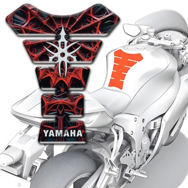 Yamaha Tank Fuse Red Spider Web with 3D Design 