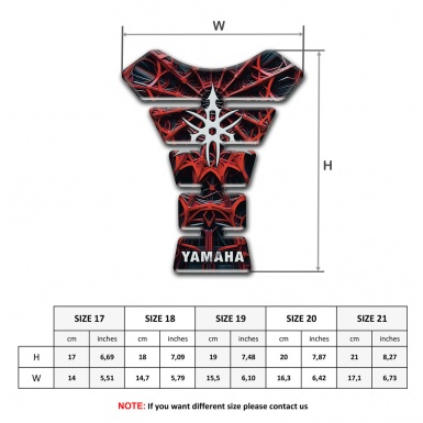 Yamaha Tank Fuse Red Spider Web with 3D Design 