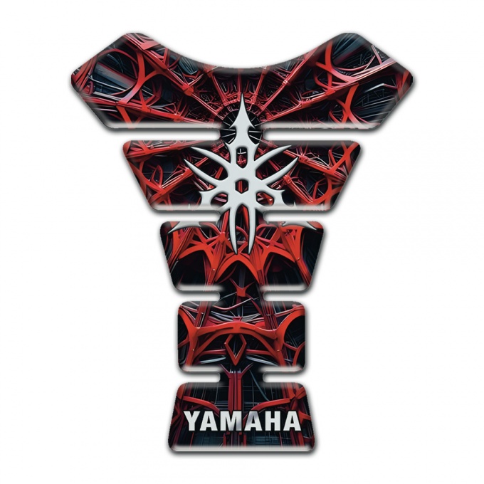Yamaha Tank Fuse Red Spider Web with 3D Design 